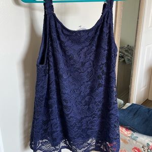 Navy blue lace tank top